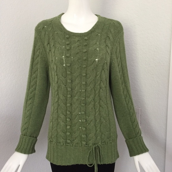 mariele waithe green cable knit cashmere sweater - Picture 2 of 7